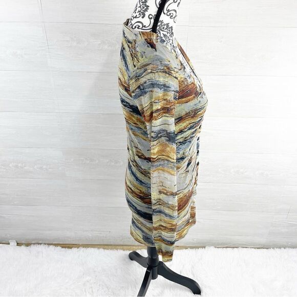 Vivienne Vivienne Tam Watercolor Button Down Long Stretch Cardigan - Picture 5 of 7